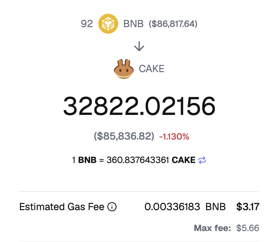 Gas Fee Example